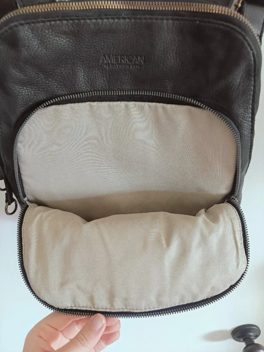 American Leather Co. Cleveland Black Leather Backpack